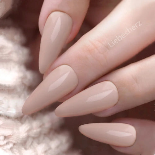  Shiny Black Stiletto Fake Nails cashymart