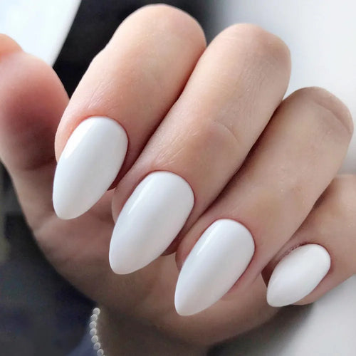  Shiny Black Stiletto Fake Nails cashymart