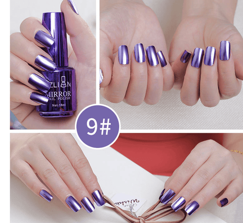  Shiny Mirror Finish Silver Nail Polish cashymart
