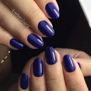  Shiny Wine Red Oval Short Fake Nails cashymart