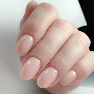  Shiny Wine Red Oval Short Fake Nails cashymart