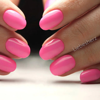  Shiny Wine Red Oval Short Fake Nails cashymart
