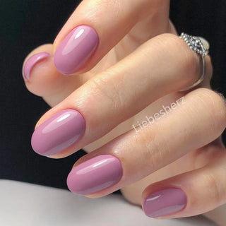  Shiny Wine Red Oval Short Fake Nails cashymart