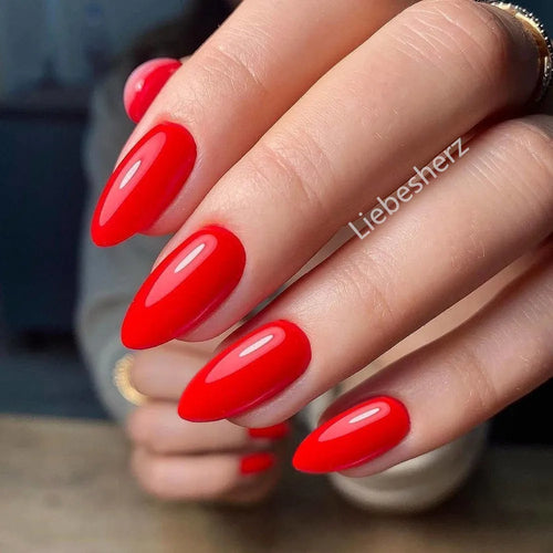  Shiny Wine Red Press-On Stiletto Nails cashymart