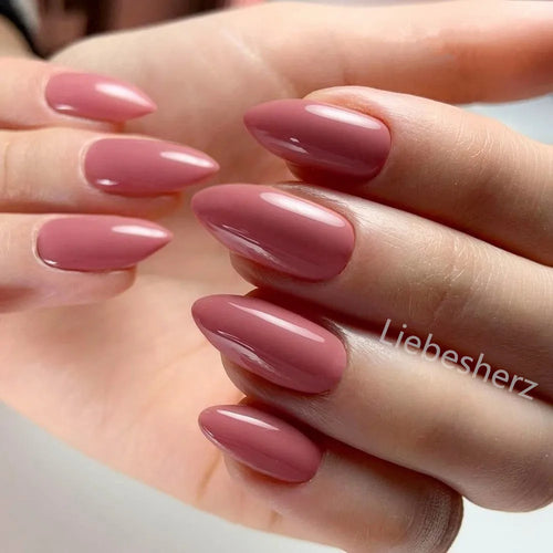  Shiny Wine Red Press-On Stiletto Nails cashymart