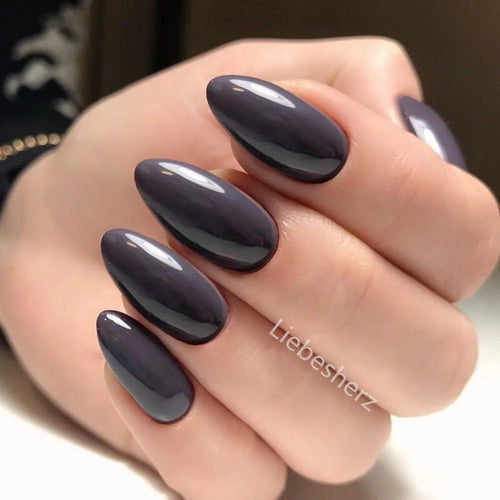  Shiny Wine Red Press-On Stiletto Nails cashymart