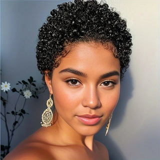  Short Afro Curly Human Hair Wig cashymart