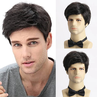  Short Natural Curly Hair Wig for Men cashymart