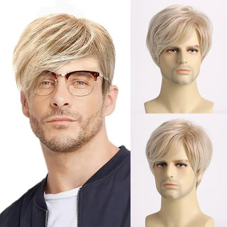  Short Natural Curly Hair Wig for Men cashymart