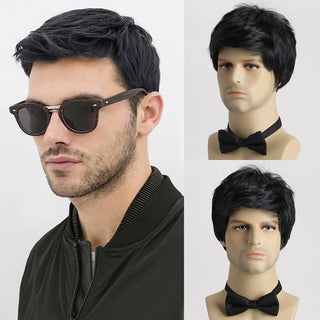  Short Natural Curly Hair Wig for Men cashymart
