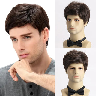  Short Natural Curly Hair Wig for Men cashymart