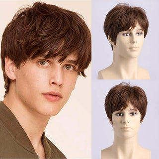  Short Natural Curly Hair Wig for Men cashymart
