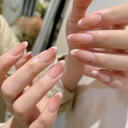  Simple French Press Nude Pink Almond Nails cashymart