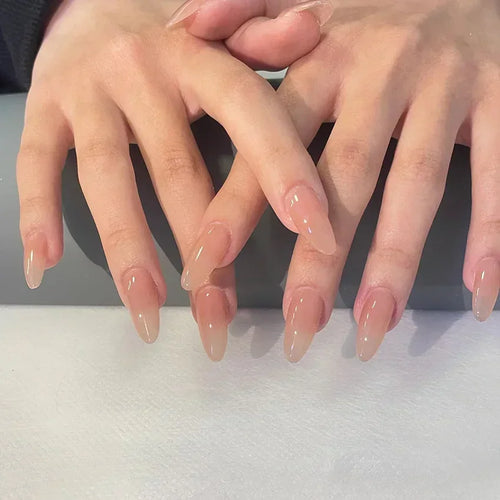  Simple French Press Nude Pink Almond Nails cashymart
