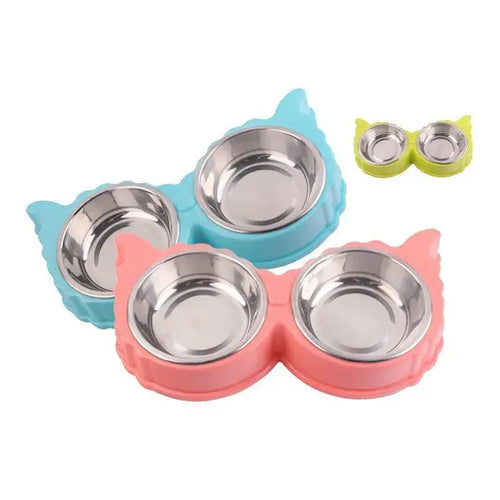  Sleek Dual Pet Bowl Station for Food and Water Convenience cashymart