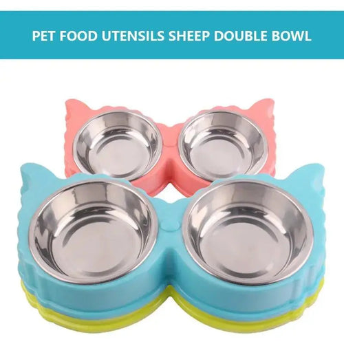  Sleek Dual Pet Bowl Station for Food and Water Convenience cashymart