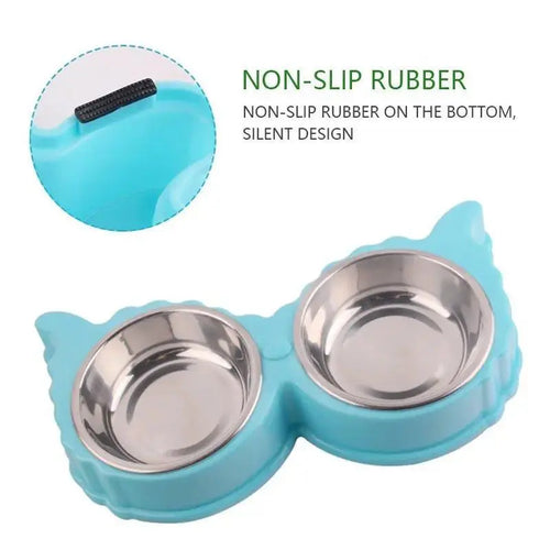  Sleek Dual Pet Bowl Station for Food and Water Convenience cashymart