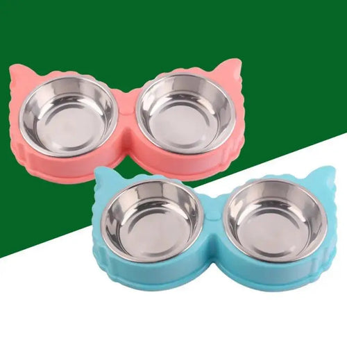  Sleek Dual Pet Bowl Station for Food and Water Convenience cashymart