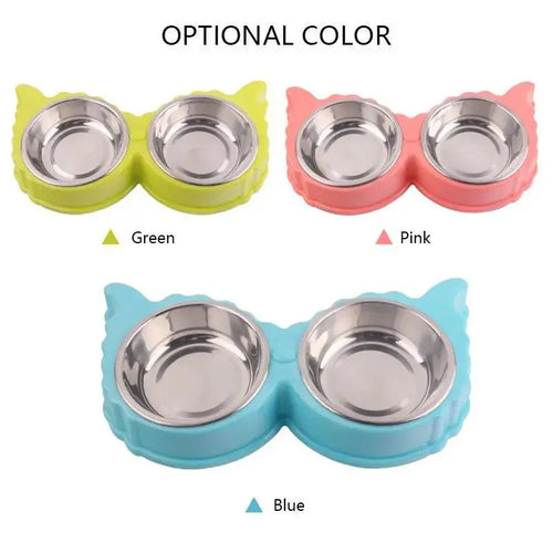  Sleek Dual Pet Bowl Station for Food and Water Convenience cashymart