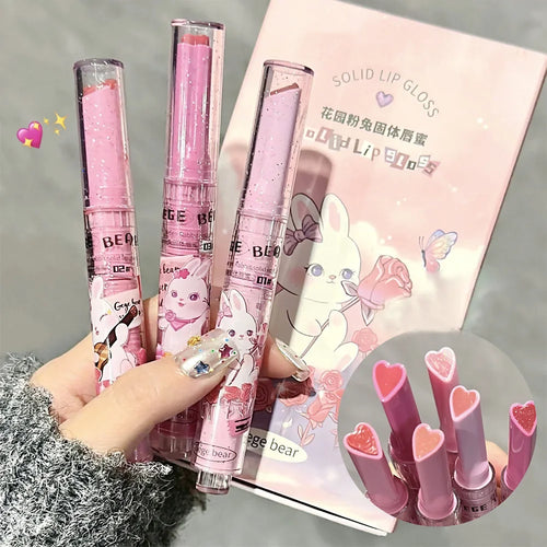  Solid Lip Gloss Gege Bear Garden Pink Rabbit Lip Balm Set cashymart