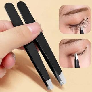  Stainless Steel Black Eyebrow Tweezer Tools cashymart