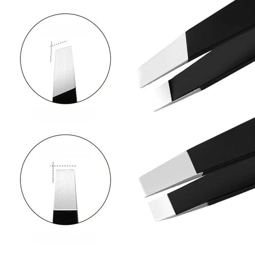  Stainless Steel Black Eyebrow Tweezer Tools cashymart