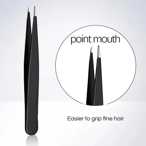  Stainless Steel Black Eyebrow Tweezer Tools cashymart