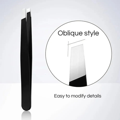  Stainless Steel Black Eyebrow Tweezer Tools cashymart