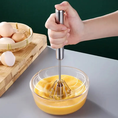  Stainless Steel Rotary Whisk with Wood Handle cashymart