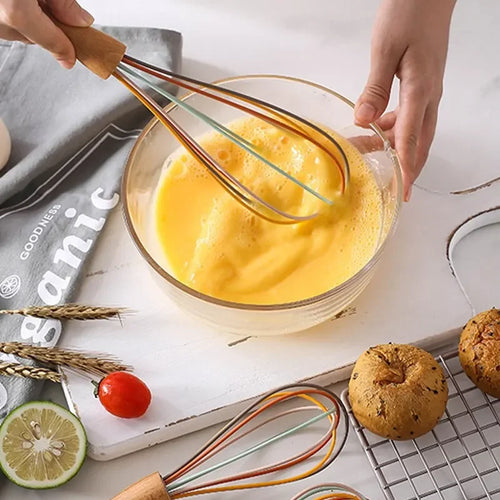  Stainless Steel Rotary Whisk with Wood Handle cashymart