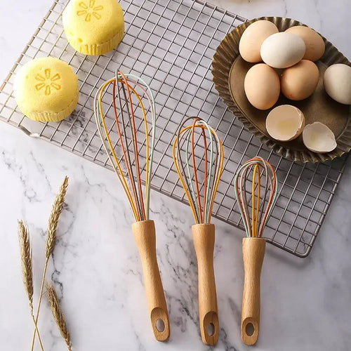  Stainless Steel Rotary Whisk with Wood Handle cashymart