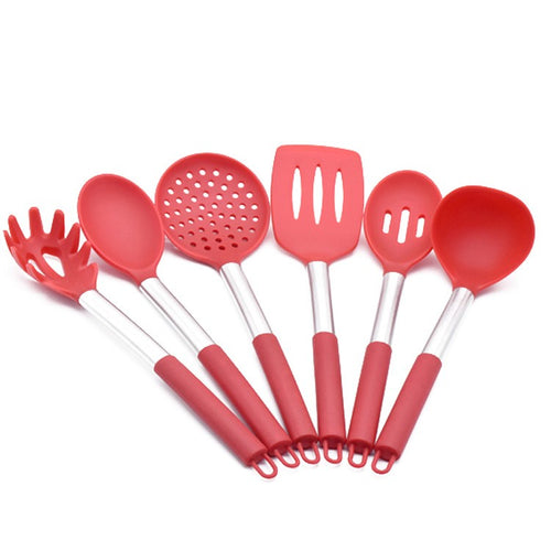  Stainless Steel Silicone Kitchen Utensil Set cashymart