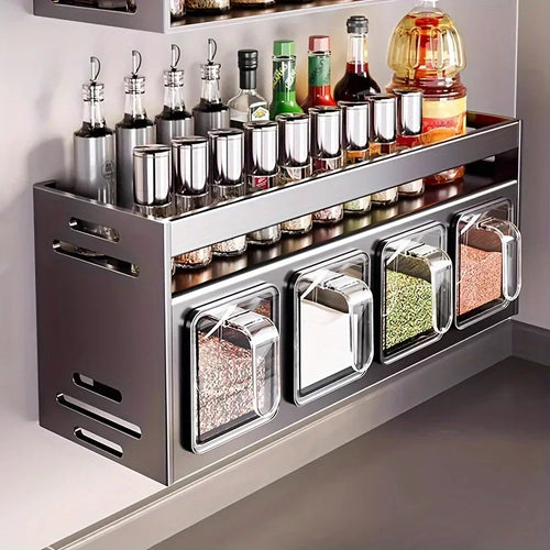  Stainless Steel Wall-Mounted Spice Rack cashymart
