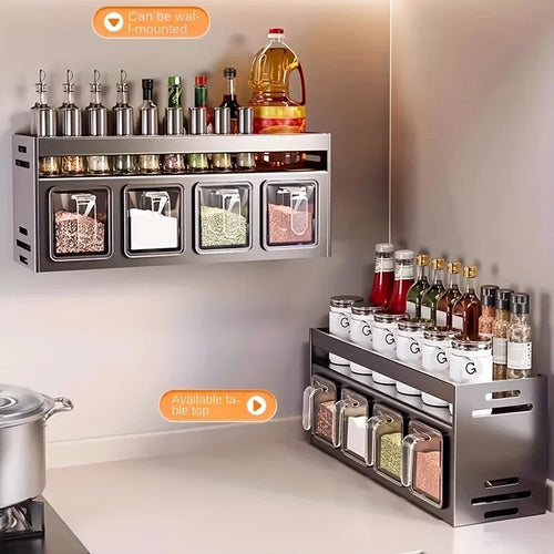  Stainless Steel Wall-Mounted Spice Rack cashymart