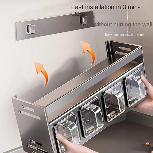  Stainless Steel Wall-Mounted Spice Rack cashymart