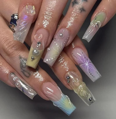  Strawberry & Bear Themed Fake Nails cashymart