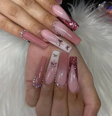  Strawberry & Bear Themed Fake Nails cashymart