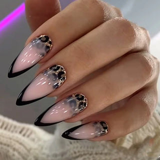  Striped Stiletto Press-On Nails cashymart