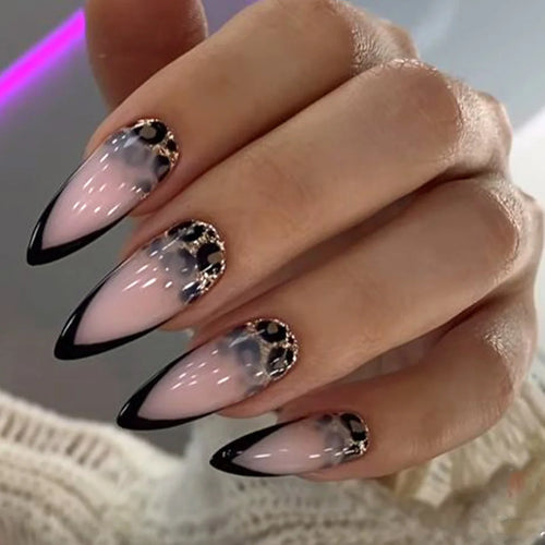  Striped Stiletto Press-On Nails cashymart