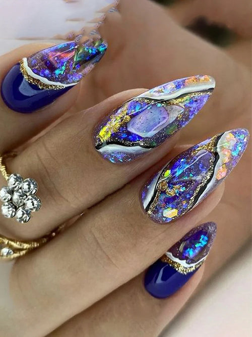  Stunning Amber Press On Nails Set cashymart