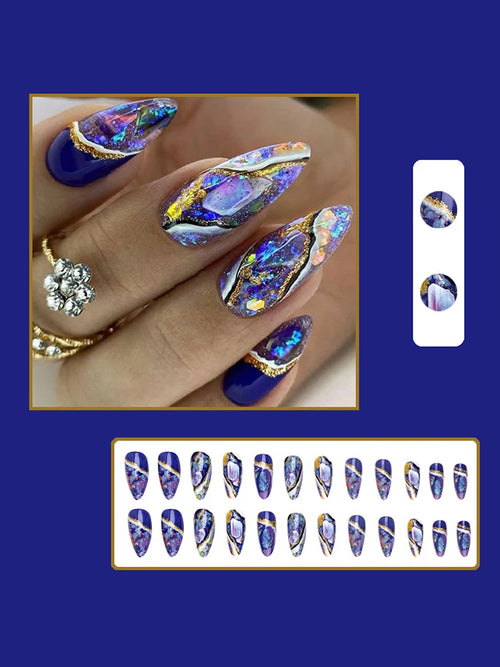  Stunning Amber Press On Nails Set cashymart