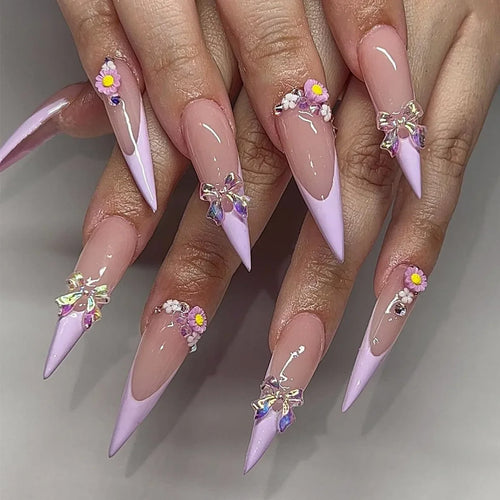  Stylish Almond Ballerina Press-On Nails cashymart