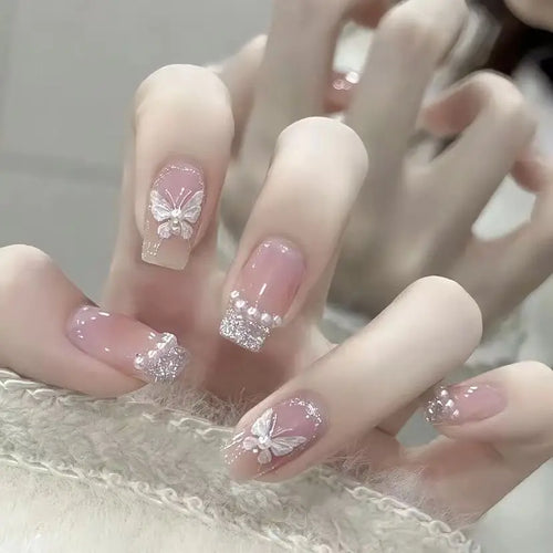  Stylish Butterfly Camellia Coffin Nails cashymart