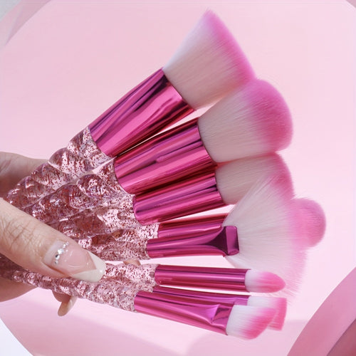  Stylish Glitter Handle Makeup Brush Set cashymart