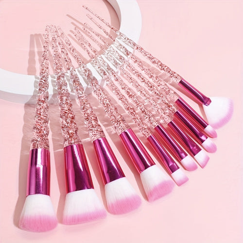  Stylish Glitter Handle Makeup Brush Set cashymart