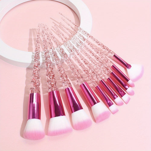  Stylish Glitter Handle Makeup Brush Set cashymart