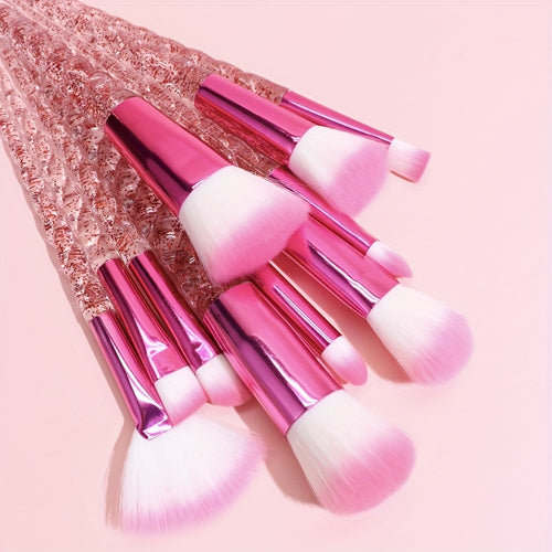  Stylish Glitter Handle Makeup Brush Set cashymart