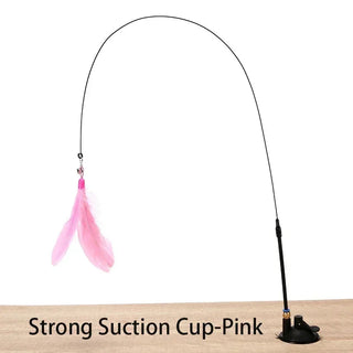  Suction Cup Interactive Feather Cat Teaser Wand cashymart