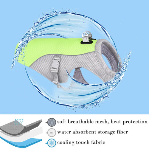  Summer Dog Cooling Vest Harness Reflective cashymart