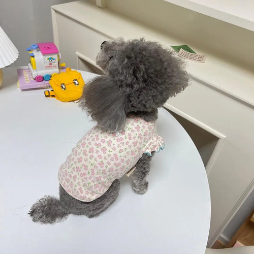  Summer Floral Dog Vest Cute Puppy T-Shirt cashymart